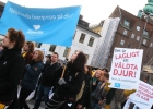 Bild från Djurrättsalliansens demonstration den 4 oktober 2008. Foto: Stella Nordqvist