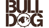 Loggan utörs av texten Bull Dog. O:et ser ut som ett stiliserat halsband med taggar och inuti avtecknas ett hundhuvud.