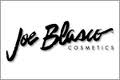Joe Blasco i snirklig text och Cosmetics med raka versaler