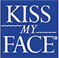 Loggan utgörs av texten Kiss my Face mot blå bakgrund