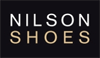 Loggan utörs av texten Nilson Shoes mot svart bakgrund
