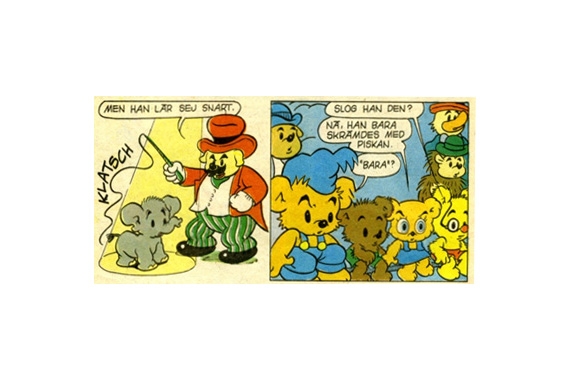 Bamse om djurcirkusar, bild 2.