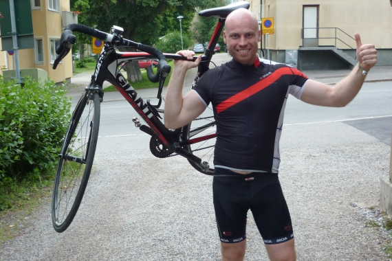 Johan tog cykeln till turnéstoppet - 35 mil blev det! Johan tog cykeln till turnéstoppet - 35 mil blev det!